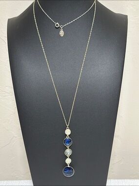 Loft Lariat Style Tiered Drop Rhinestone Necklace